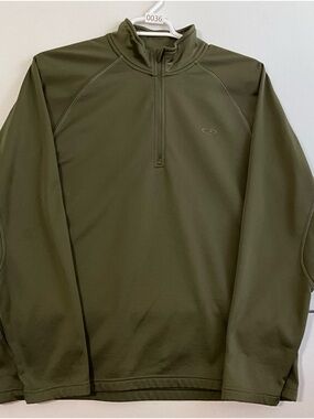 Champion Men’s Olive Green Quarter Zip Pullover Military Tactical Style Size XL